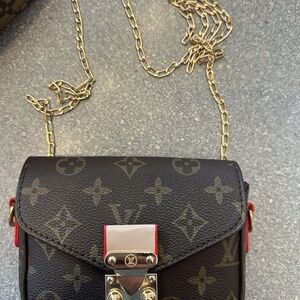 Fashion Monogram Crossbody Bag with Gold Chain